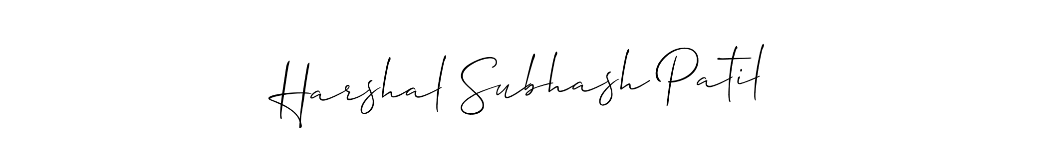 Make a beautiful signature design for name Harshal Subhash Patil. With this signature (Allison_Script) style, you can create a handwritten signature for free. Harshal Subhash Patil signature style 2 images and pictures png