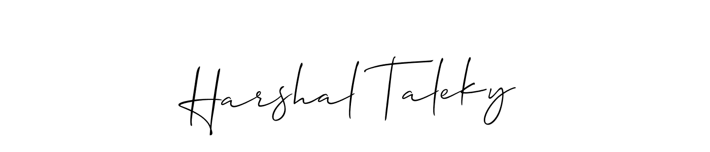 This is the best signature style for the Harshal Taleky name. Also you like these signature font (Allison_Script). Mix name signature. Harshal Taleky signature style 2 images and pictures png