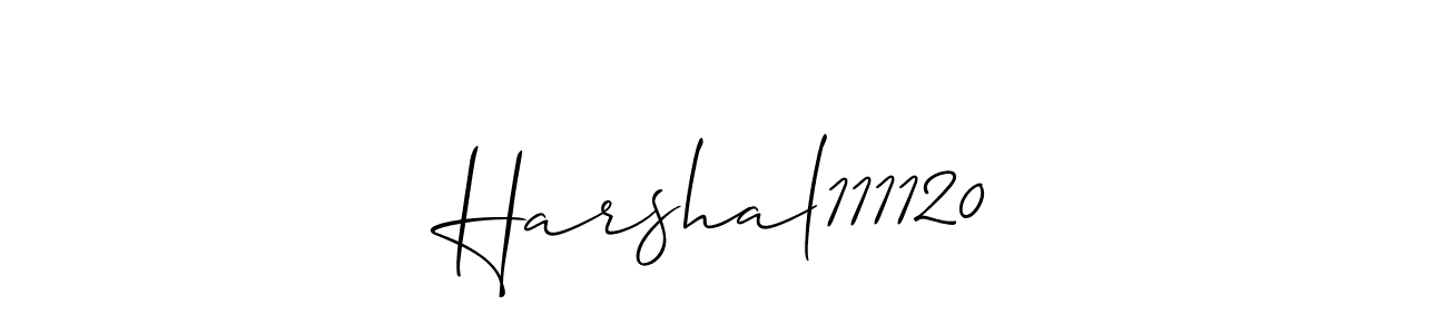 Use a signature maker to create a handwritten signature online. With this signature software, you can design (Allison_Script) your own signature for name Harshal111120. Harshal111120 signature style 2 images and pictures png