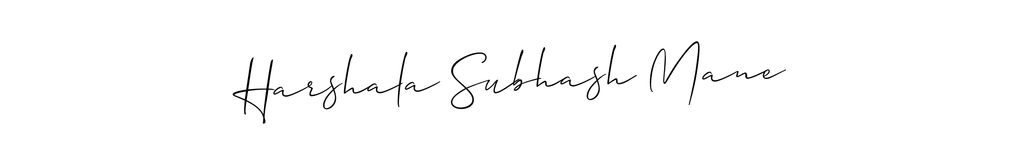 Use a signature maker to create a handwritten signature online. With this signature software, you can design (Allison_Script) your own signature for name Harshala Subhash Mane. Harshala Subhash Mane signature style 2 images and pictures png