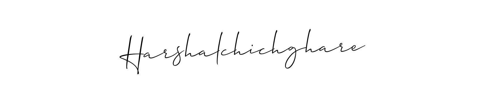 Also You can easily find your signature by using the search form. We will create Harshalchichghare name handwritten signature images for you free of cost using Allison_Script sign style. Harshalchichghare signature style 2 images and pictures png