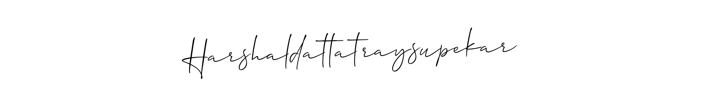 Allison_Script is a professional signature style that is perfect for those who want to add a touch of class to their signature. It is also a great choice for those who want to make their signature more unique. Get Harshaldattatraysupekar name to fancy signature for free. Harshaldattatraysupekar signature style 2 images and pictures png