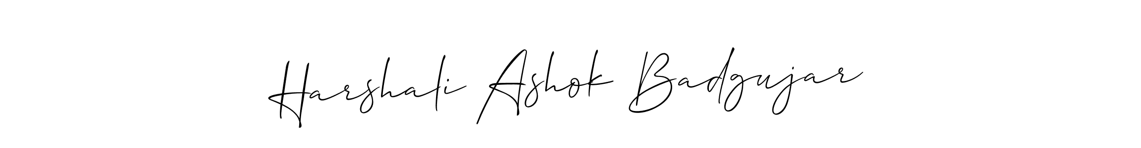 Also You can easily find your signature by using the search form. We will create Harshali Ashok Badgujar name handwritten signature images for you free of cost using Allison_Script sign style. Harshali Ashok Badgujar signature style 2 images and pictures png