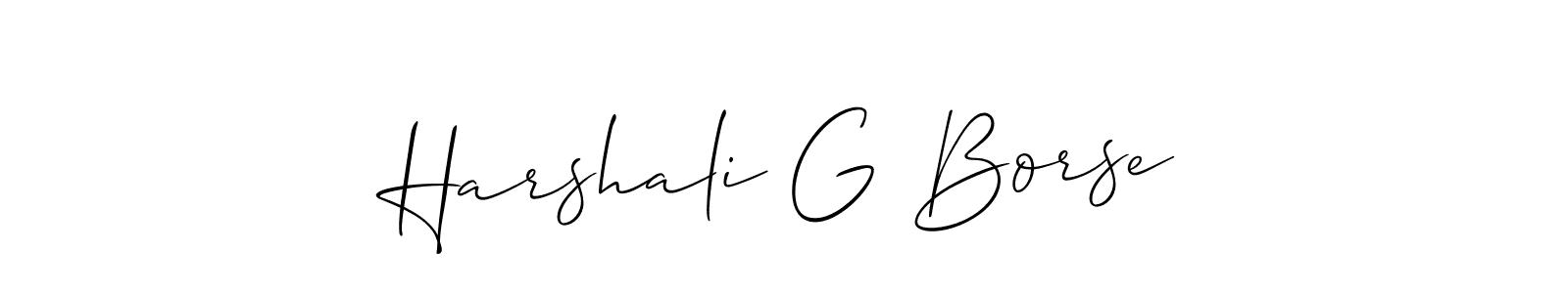 Also You can easily find your signature by using the search form. We will create Harshali G Borse name handwritten signature images for you free of cost using Allison_Script sign style. Harshali G Borse signature style 2 images and pictures png