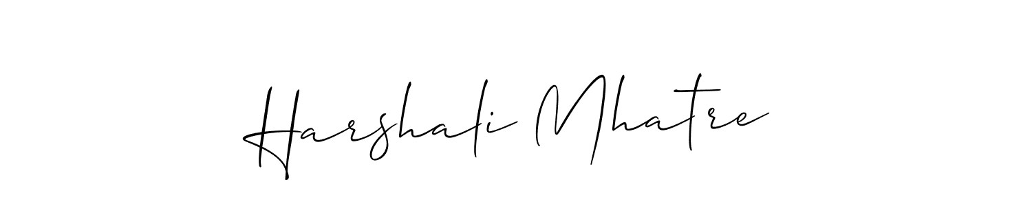 How to make Harshali Mhatre signature? Allison_Script is a professional autograph style. Create handwritten signature for Harshali Mhatre name. Harshali Mhatre signature style 2 images and pictures png