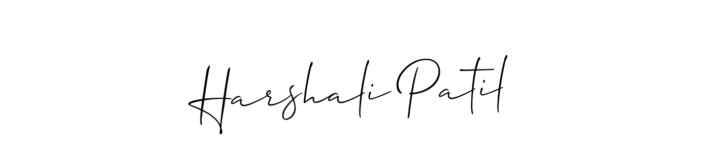 Create a beautiful signature design for name Harshali Patil. With this signature (Allison_Script) fonts, you can make a handwritten signature for free. Harshali Patil signature style 2 images and pictures png