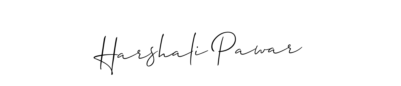 Make a beautiful signature design for name Harshali Pawar. With this signature (Allison_Script) style, you can create a handwritten signature for free. Harshali Pawar signature style 2 images and pictures png
