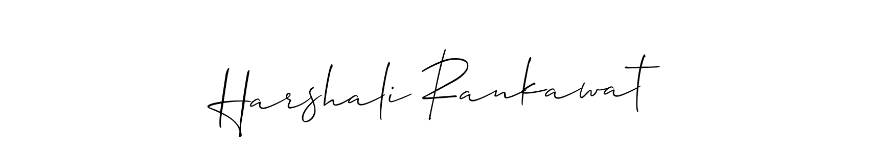 How to make Harshali Rankawat signature? Allison_Script is a professional autograph style. Create handwritten signature for Harshali Rankawat name. Harshali Rankawat signature style 2 images and pictures png