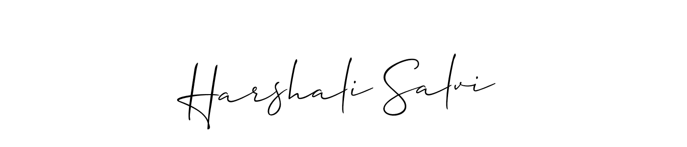 Use a signature maker to create a handwritten signature online. With this signature software, you can design (Allison_Script) your own signature for name Harshali Salvi. Harshali Salvi signature style 2 images and pictures png