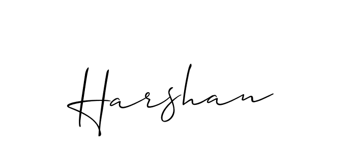 Create a beautiful signature design for name Harshan. With this signature (Allison_Script) fonts, you can make a handwritten signature for free. Harshan signature style 2 images and pictures png