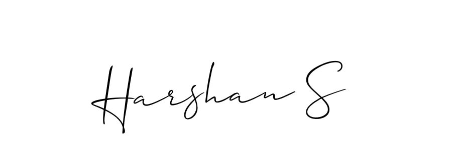 How to make Harshan S signature? Allison_Script is a professional autograph style. Create handwritten signature for Harshan S name. Harshan S signature style 2 images and pictures png