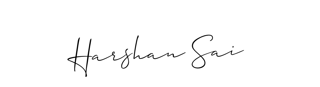 Create a beautiful signature design for name Harshan Sai. With this signature (Allison_Script) fonts, you can make a handwritten signature for free. Harshan Sai signature style 2 images and pictures png