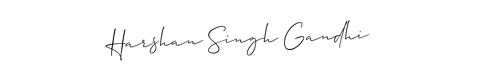 Allison_Script is a professional signature style that is perfect for those who want to add a touch of class to their signature. It is also a great choice for those who want to make their signature more unique. Get Harshan Singh Gandhi name to fancy signature for free. Harshan Singh Gandhi signature style 2 images and pictures png
