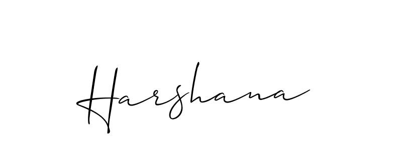 Use a signature maker to create a handwritten signature online. With this signature software, you can design (Allison_Script) your own signature for name Harshana. Harshana signature style 2 images and pictures png