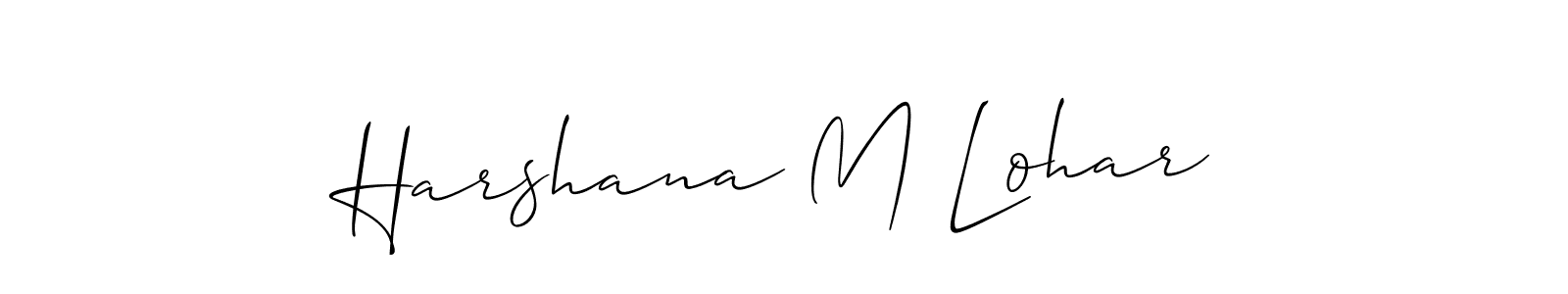 Make a beautiful signature design for name Harshana M Lohar. With this signature (Allison_Script) style, you can create a handwritten signature for free. Harshana M Lohar signature style 2 images and pictures png