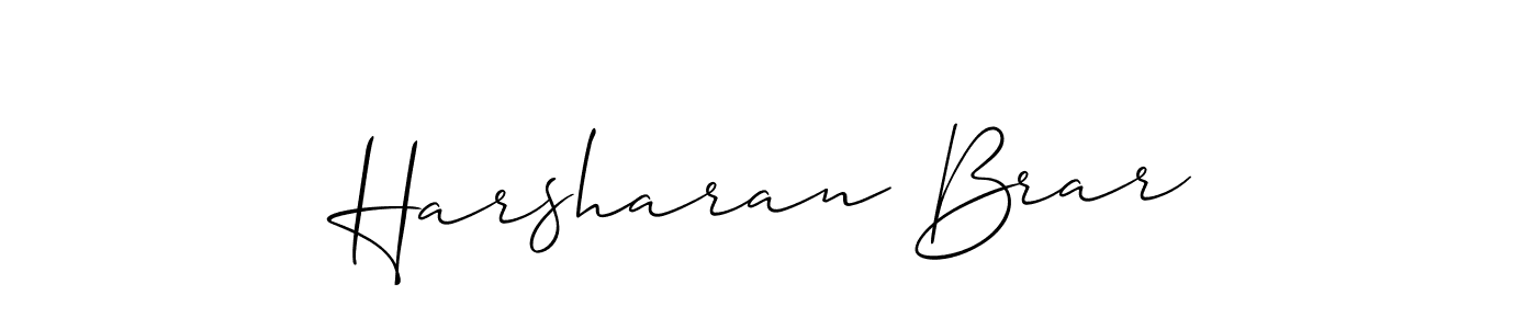 Create a beautiful signature design for name Harsharan Brar. With this signature (Allison_Script) fonts, you can make a handwritten signature for free. Harsharan Brar signature style 2 images and pictures png