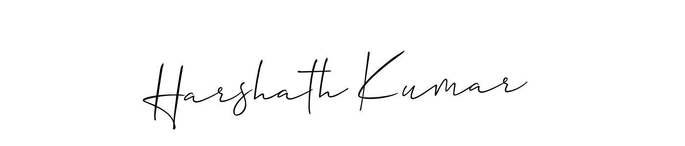 Use a signature maker to create a handwritten signature online. With this signature software, you can design (Allison_Script) your own signature for name Harshath Kumar. Harshath Kumar signature style 2 images and pictures png