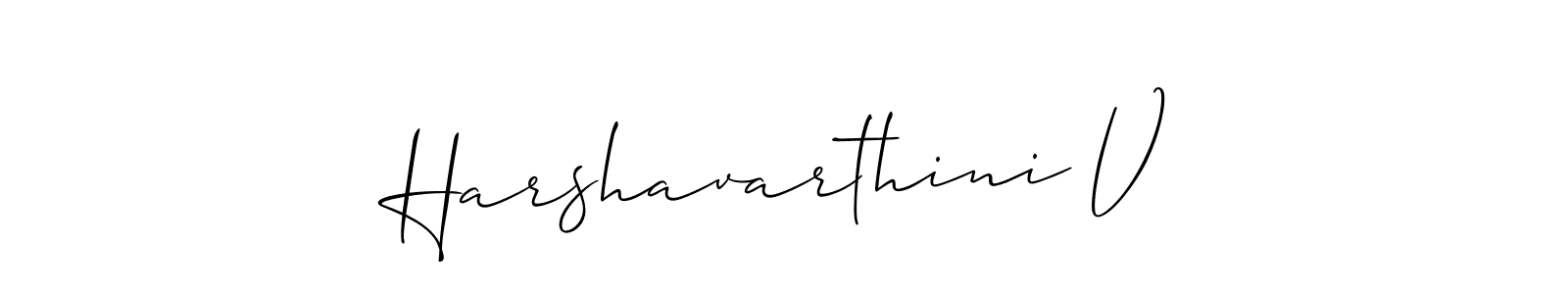 Design your own signature with our free online signature maker. With this signature software, you can create a handwritten (Allison_Script) signature for name Harshavarthini V. Harshavarthini V signature style 2 images and pictures png