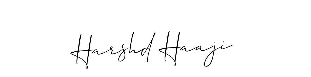 How to make Harshd Haaji name signature. Use Allison_Script style for creating short signs online. This is the latest handwritten sign. Harshd Haaji signature style 2 images and pictures png