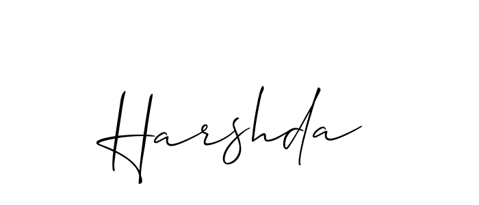 The best way (Allison_Script) to make a short signature is to pick only two or three words in your name. The name Harshda include a total of six letters. For converting this name. Harshda signature style 2 images and pictures png