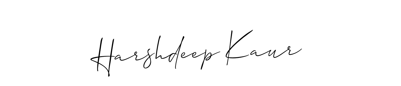 The best way (Allison_Script) to make a short signature is to pick only two or three words in your name. The name Harshdeep Kaur include a total of six letters. For converting this name. Harshdeep Kaur signature style 2 images and pictures png