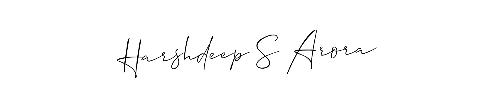 if you are searching for the best signature style for your name Harshdeep S Arora. so please give up your signature search. here we have designed multiple signature styles  using Allison_Script. Harshdeep S Arora signature style 2 images and pictures png