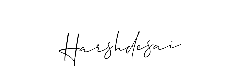 How to make Harshdesai signature? Allison_Script is a professional autograph style. Create handwritten signature for Harshdesai name. Harshdesai signature style 2 images and pictures png