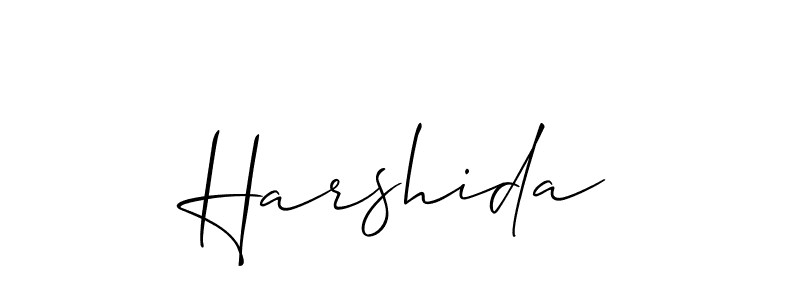 Make a beautiful signature design for name Harshida. With this signature (Allison_Script) style, you can create a handwritten signature for free. Harshida signature style 2 images and pictures png