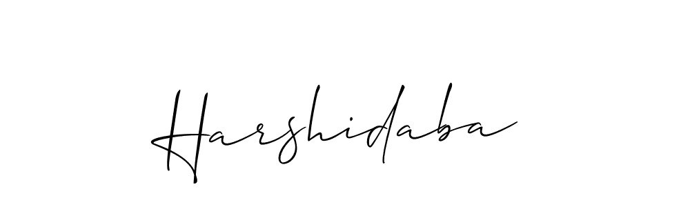 How to make Harshidaba signature? Allison_Script is a professional autograph style. Create handwritten signature for Harshidaba name. Harshidaba signature style 2 images and pictures png