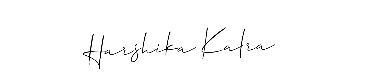 Use a signature maker to create a handwritten signature online. With this signature software, you can design (Allison_Script) your own signature for name Harshika Kalra. Harshika Kalra signature style 2 images and pictures png