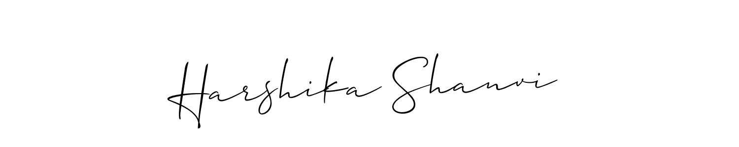 Make a beautiful signature design for name Harshika Shanvi. With this signature (Allison_Script) style, you can create a handwritten signature for free. Harshika Shanvi signature style 2 images and pictures png