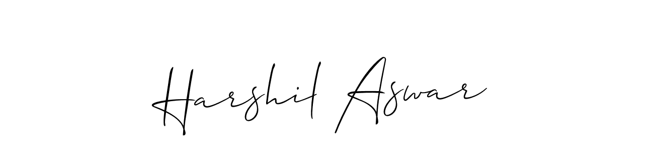 Also You can easily find your signature by using the search form. We will create Harshil Aswar name handwritten signature images for you free of cost using Allison_Script sign style. Harshil Aswar signature style 2 images and pictures png