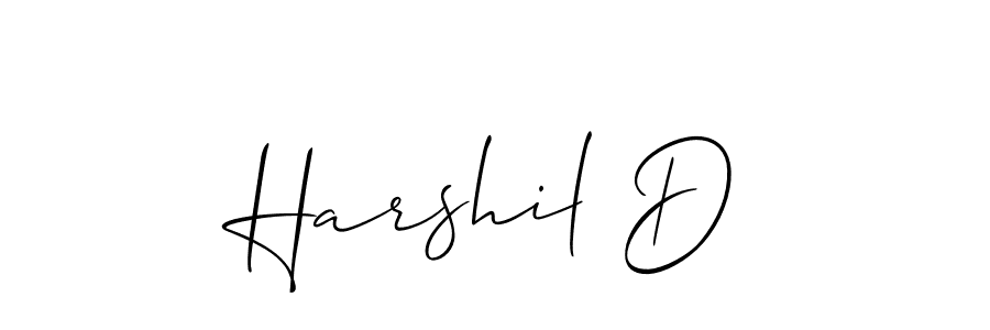 Also You can easily find your signature by using the search form. We will create Harshil D name handwritten signature images for you free of cost using Allison_Script sign style. Harshil D signature style 2 images and pictures png