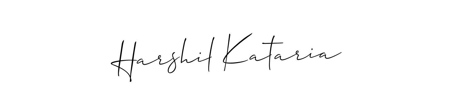 Create a beautiful signature design for name Harshil Kataria. With this signature (Allison_Script) fonts, you can make a handwritten signature for free. Harshil Kataria signature style 2 images and pictures png