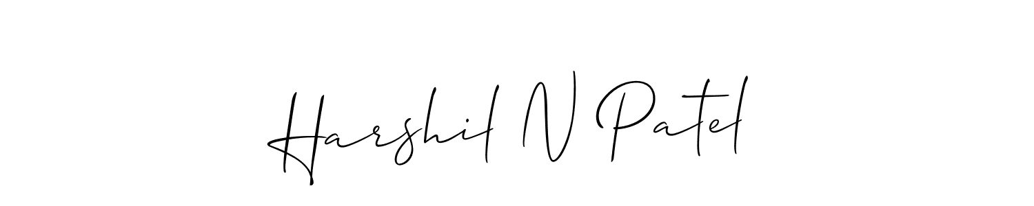 Make a beautiful signature design for name Harshil N Patel. With this signature (Allison_Script) style, you can create a handwritten signature for free. Harshil N Patel signature style 2 images and pictures png