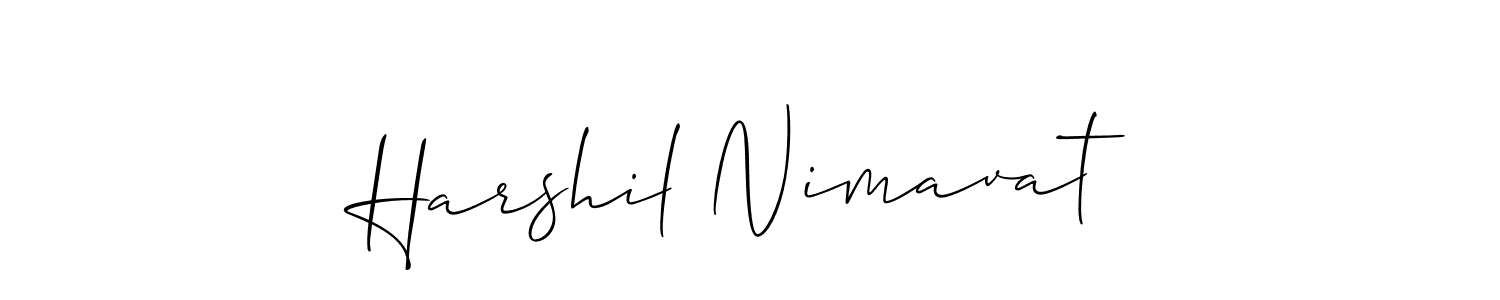 Use a signature maker to create a handwritten signature online. With this signature software, you can design (Allison_Script) your own signature for name Harshil Nimavat. Harshil Nimavat signature style 2 images and pictures png