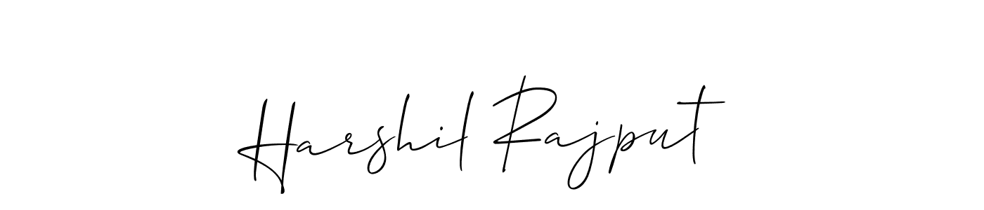 The best way (Allison_Script) to make a short signature is to pick only two or three words in your name. The name Harshil Rajput include a total of six letters. For converting this name. Harshil Rajput signature style 2 images and pictures png