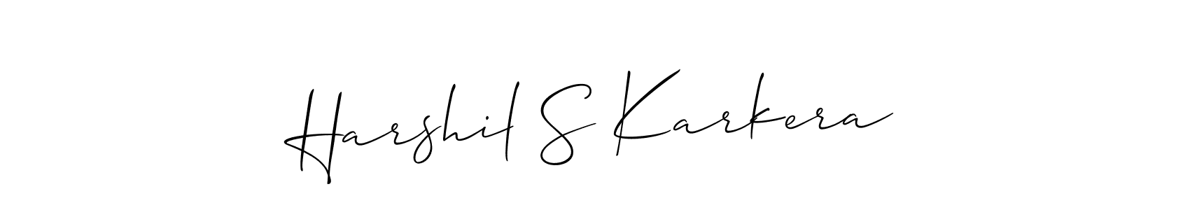 Create a beautiful signature design for name Harshil S Karkera. With this signature (Allison_Script) fonts, you can make a handwritten signature for free. Harshil S Karkera signature style 2 images and pictures png