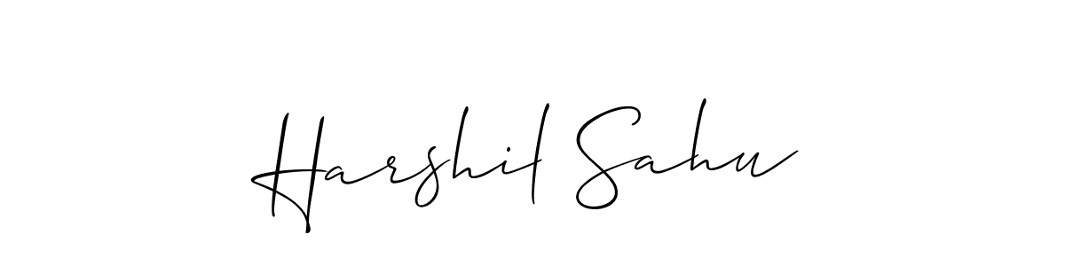 Also we have Harshil Sahu name is the best signature style. Create professional handwritten signature collection using Allison_Script autograph style. Harshil Sahu signature style 2 images and pictures png