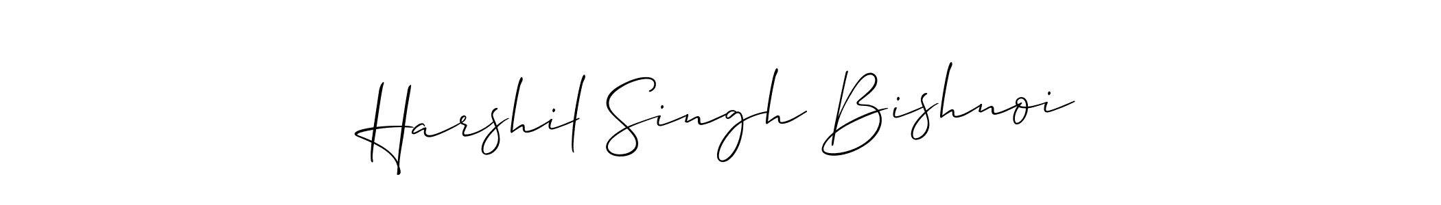 Make a beautiful signature design for name Harshil Singh Bishnoi. With this signature (Allison_Script) style, you can create a handwritten signature for free. Harshil Singh Bishnoi signature style 2 images and pictures png