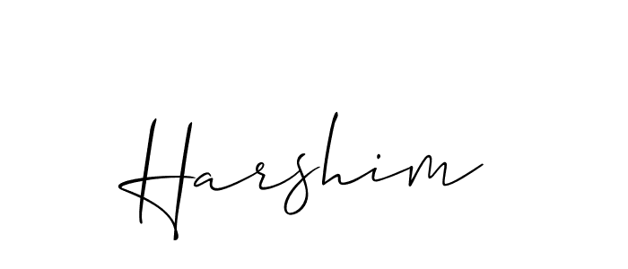 How to make Harshim signature? Allison_Script is a professional autograph style. Create handwritten signature for Harshim name. Harshim signature style 2 images and pictures png