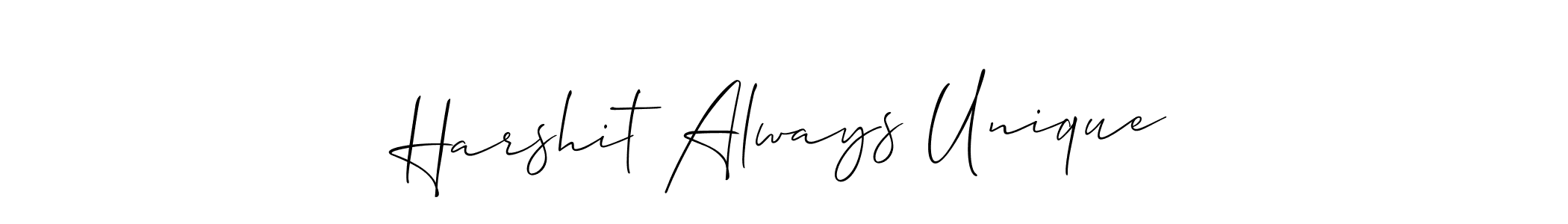 Use a signature maker to create a handwritten signature online. With this signature software, you can design (Allison_Script) your own signature for name Harshit Always Unique. Harshit Always Unique signature style 2 images and pictures png