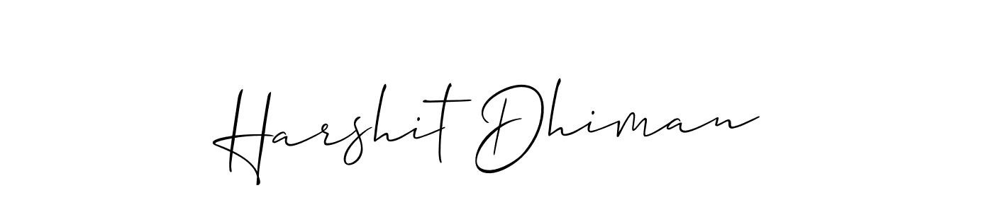 Use a signature maker to create a handwritten signature online. With this signature software, you can design (Allison_Script) your own signature for name Harshit Dhiman. Harshit Dhiman signature style 2 images and pictures png