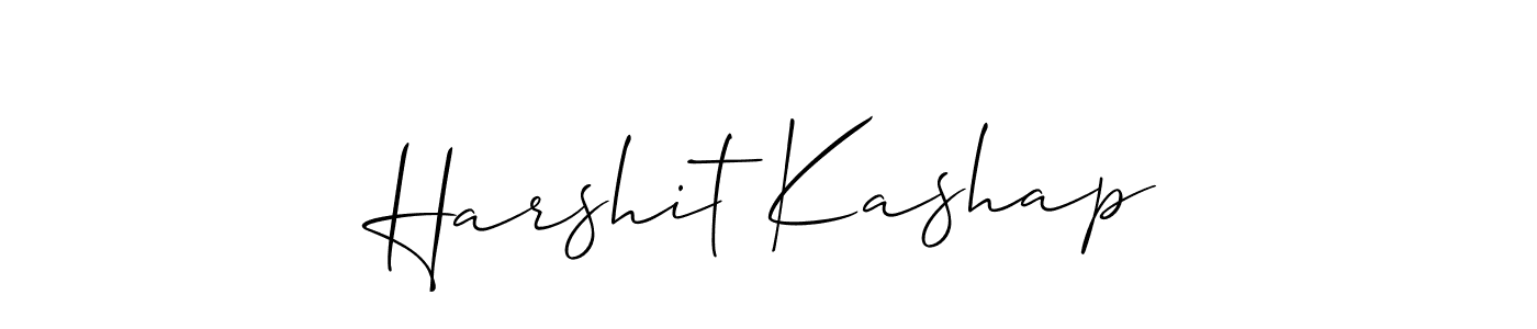 Also we have Harshit Kashap name is the best signature style. Create professional handwritten signature collection using Allison_Script autograph style. Harshit Kashap signature style 2 images and pictures png