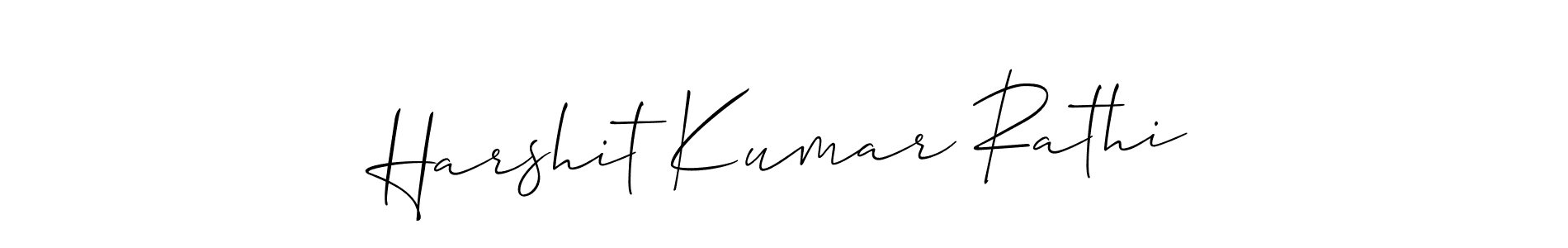 Also we have Harshit Kumar Rathi name is the best signature style. Create professional handwritten signature collection using Allison_Script autograph style. Harshit Kumar Rathi signature style 2 images and pictures png