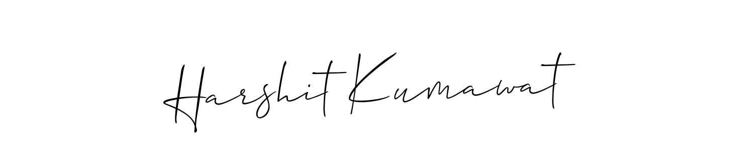 Allison_Script is a professional signature style that is perfect for those who want to add a touch of class to their signature. It is also a great choice for those who want to make their signature more unique. Get Harshit Kumawat name to fancy signature for free. Harshit Kumawat signature style 2 images and pictures png