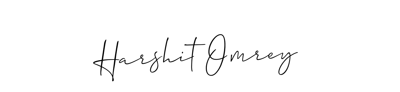 How to make Harshit Omrey name signature. Use Allison_Script style for creating short signs online. This is the latest handwritten sign. Harshit Omrey signature style 2 images and pictures png