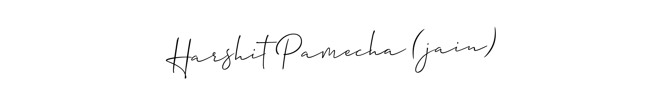 Make a beautiful signature design for name Harshit Pamecha (jain). With this signature (Allison_Script) style, you can create a handwritten signature for free. Harshit Pamecha (jain) signature style 2 images and pictures png