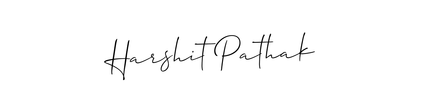 Create a beautiful signature design for name Harshit Pathak. With this signature (Allison_Script) fonts, you can make a handwritten signature for free. Harshit Pathak signature style 2 images and pictures png