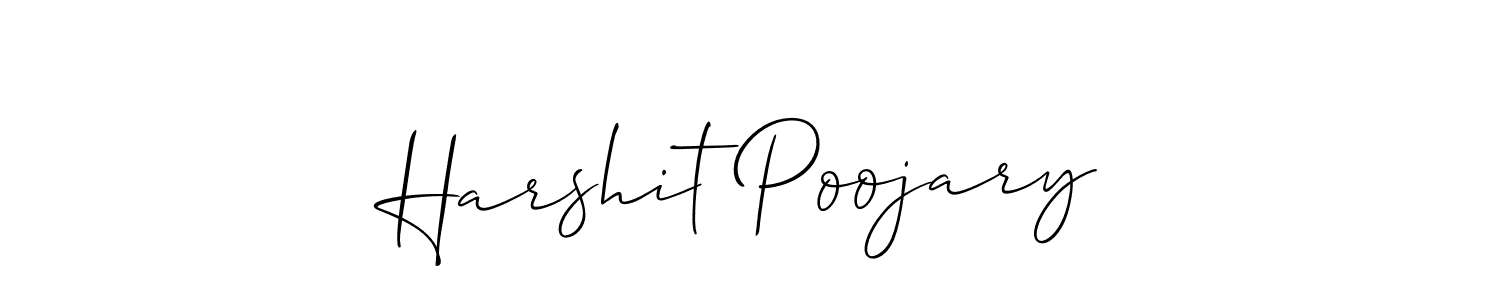 How to make Harshit Poojary signature? Allison_Script is a professional autograph style. Create handwritten signature for Harshit Poojary name. Harshit Poojary signature style 2 images and pictures png